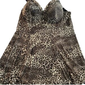 SEXY!! Enchanted Metallic Animal Print Chemise and Thong Set 4X